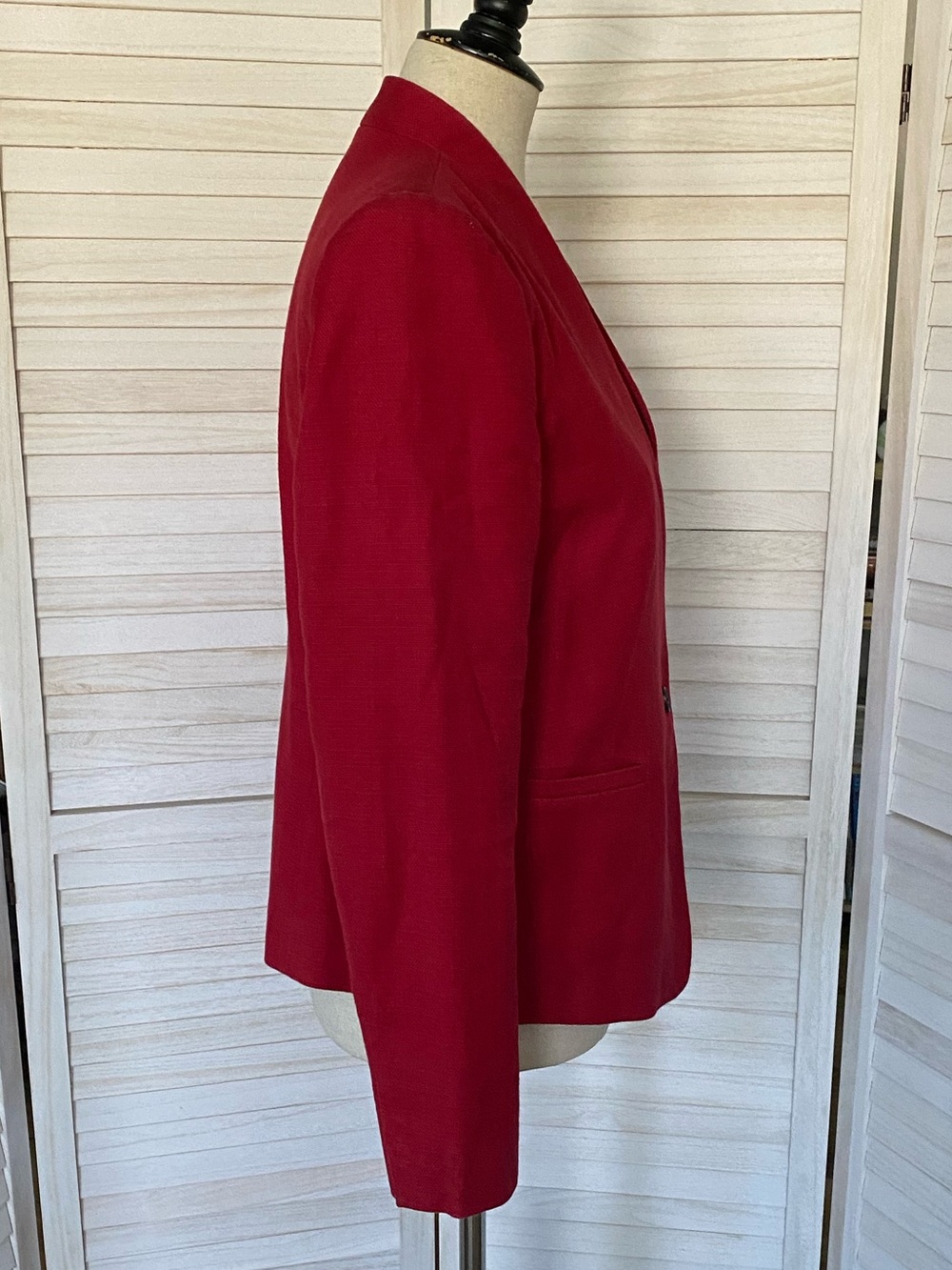 LOFT Textured Collarless Single-Button Blazer SZ 8 - Picture 4 of 12